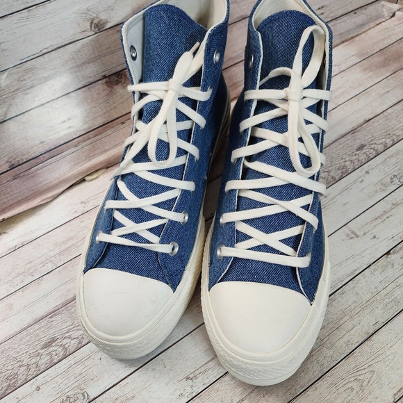 CONVERSE Women's Chuck Taylor All Star Lift Denim Jeans  Ortholite Insole 10.5 - Picture 8 of 16